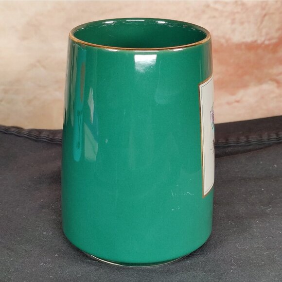 OTAGIRI JAPAN Ceramic Coffee Mug Male Mallard Duck Design Green w/ Gold Accents - Picture 2 of 9